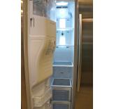 The automatic icemaker is built into the door to allow for more usable capacity in the freezer.