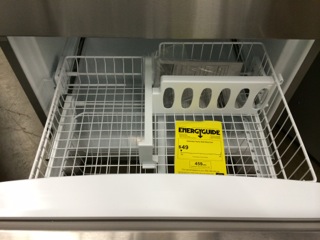 The wire bins have dividers to help keep frozen items better organized.